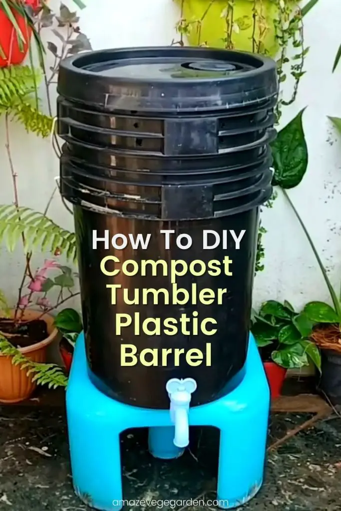How To DIY Compost Tumbler Plastic Barrel Amaze Vege Garden