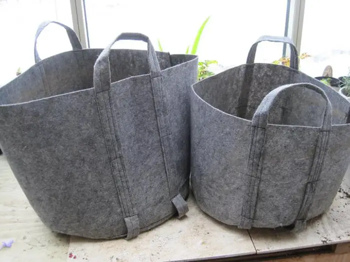 root pouch Grey Thick Fabric bag