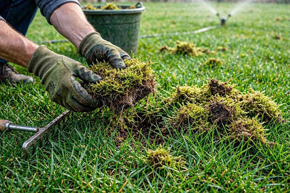 moss in grass 1